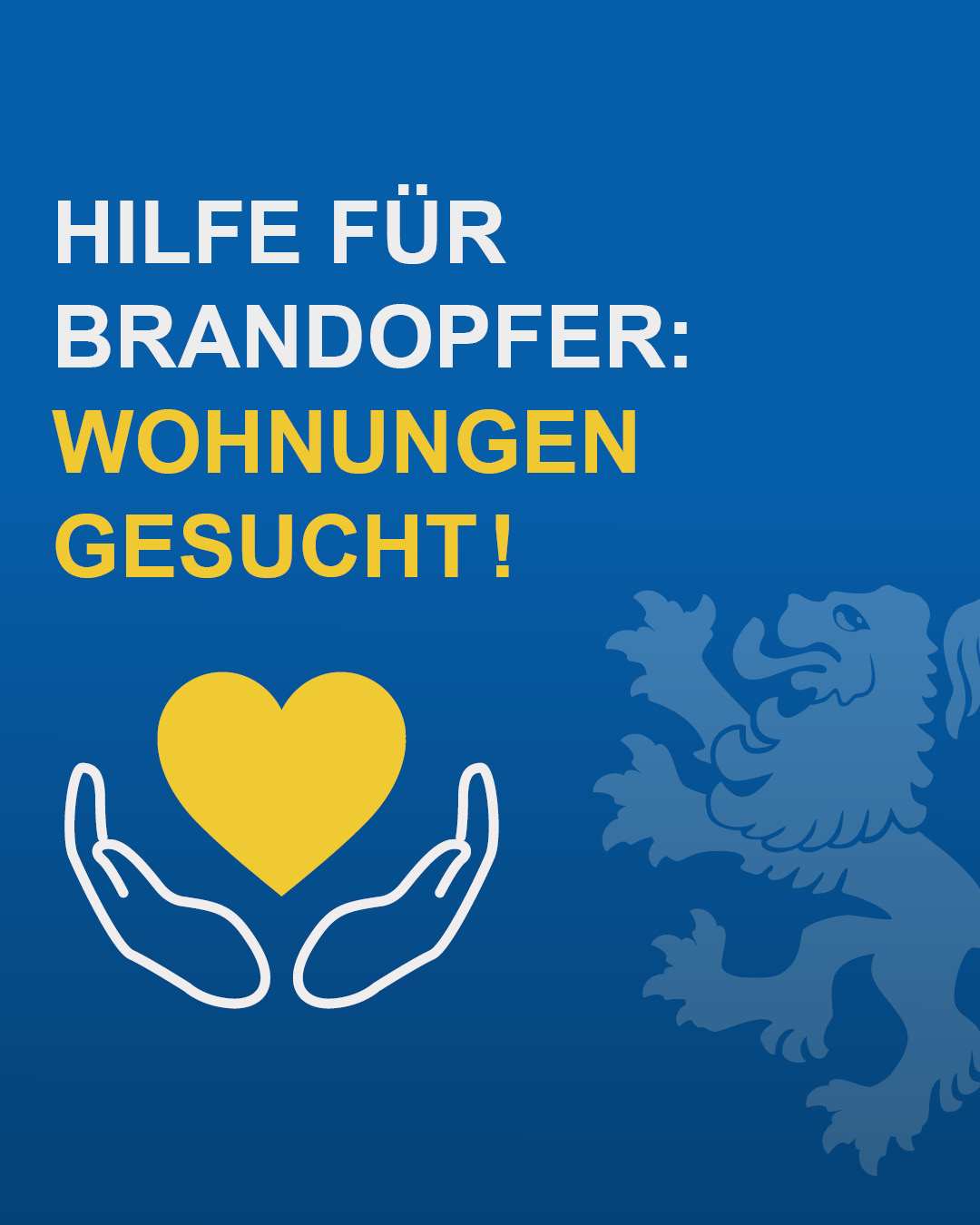 Hilfeaufruf für Brandopfer: Wohnungen gesucht