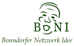 Logo mit Gesicht. Das Lachen formt ein O in BoNi zum Thema Bonndorfer Netzwerk Idee