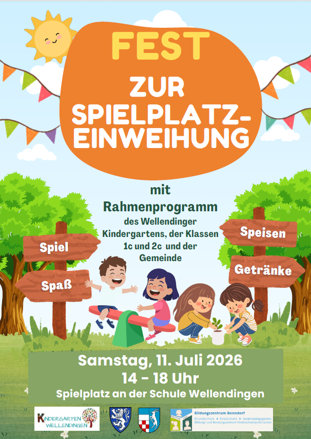 Flyer Einweihungsfest Spielplatz Wellendingen