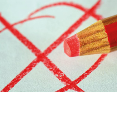 Bild eines roten Kreuzes zum Thema Wahlen